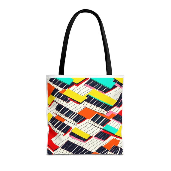 Colorful Piano Keys Pattern Tote