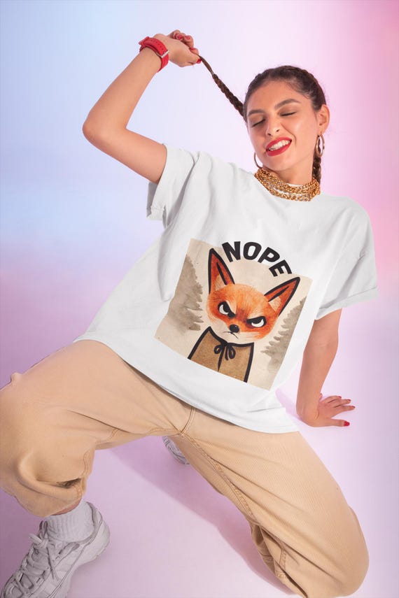 Angry Fox Illustration T-Shirt | Fox Face Graphic Tee