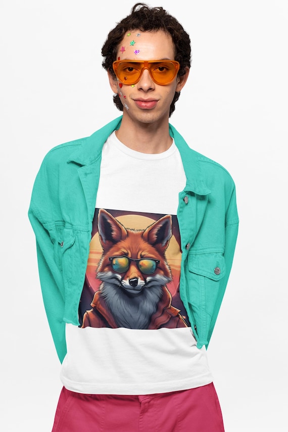 Retro Fox with Sunglasses T-Shirt | Urban Edge, Woodland Charm