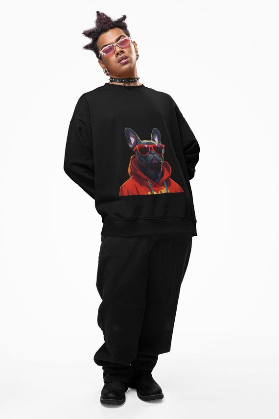 French Bulldog Sweatshirt | Retro Dog Portrait, Sunglasses