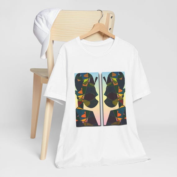 Abstract Symmetry Faces Tee | Geometric Portrait Art