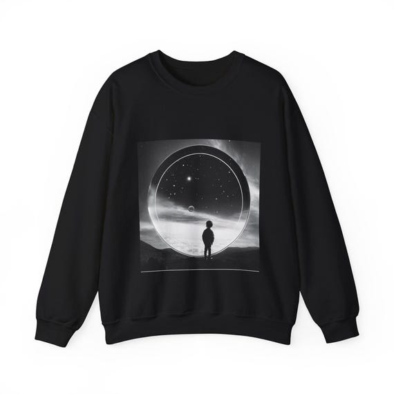 Space Child Crewneck Sweatshirt – Galaxy Universe Astronomy Design