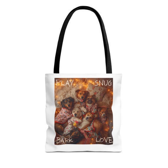 Dog Lover Tote Bag | Cuddly Pups Illustration
