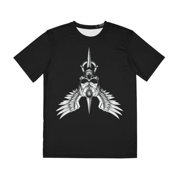 Gothic Gas Mask Raven Wings Tee | Men's Polyester T-Shirt