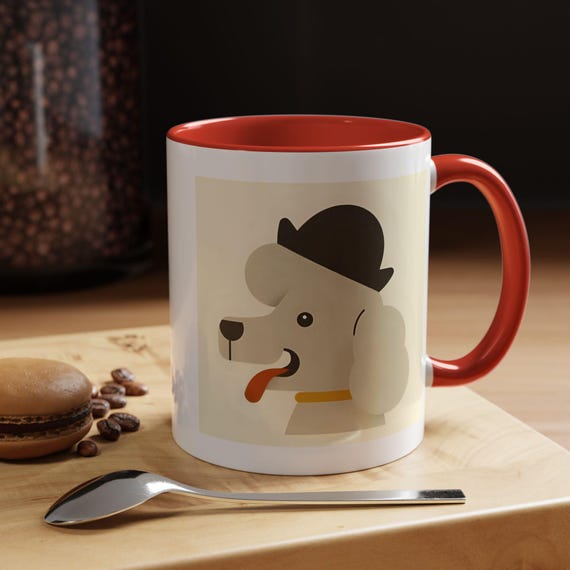 Dapper Poodle Illustration Mug | Accent Coffee Mug