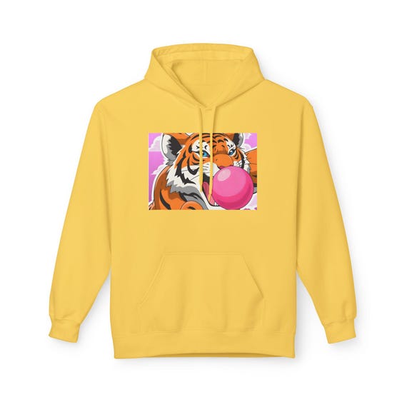 Tiger Blowing Bubblegum Hoodie | Retro Pop Art Animal Design