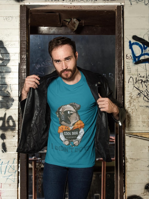 Cool Dog I didn't do it T-Shirt | Pug Illustration, Funny Pet Tee