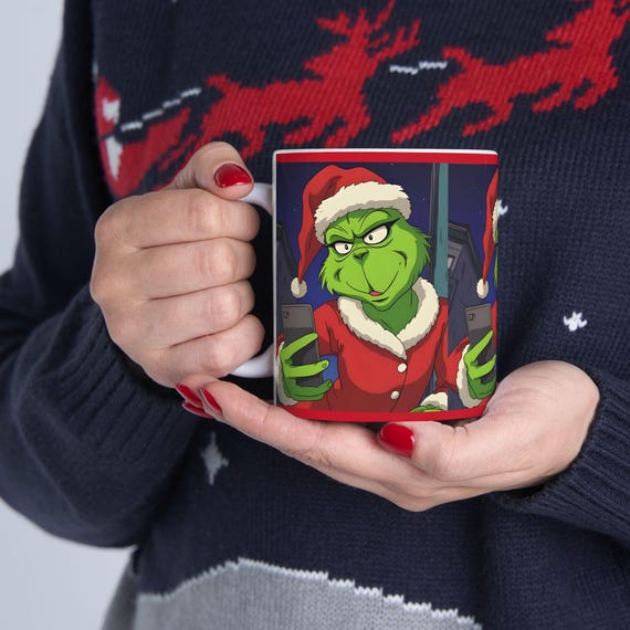 Grinch selfie Mug | Ceramic Christmas Mug