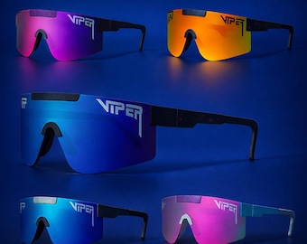 Pit Viper Style sportzonnebril UV400 – oversized gespiegelde lens – fiets- en skibril