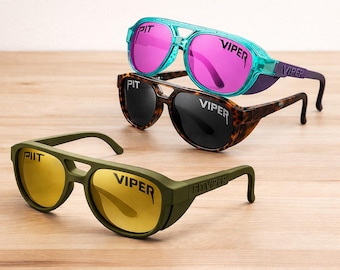 Pit Viper Round Sunglasses – Retro Sport Wraparound Shades, UV400 Polarized Cycling & Outdoor Glasses