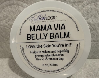Bálsamo para el vientre Mama Via totalmente natural para futuras mamás - Tarro de 227 gramos (8 onzas)