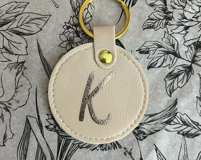 Personalized Initial Keychain | Rose Gold Letter, Minimalist Keyring