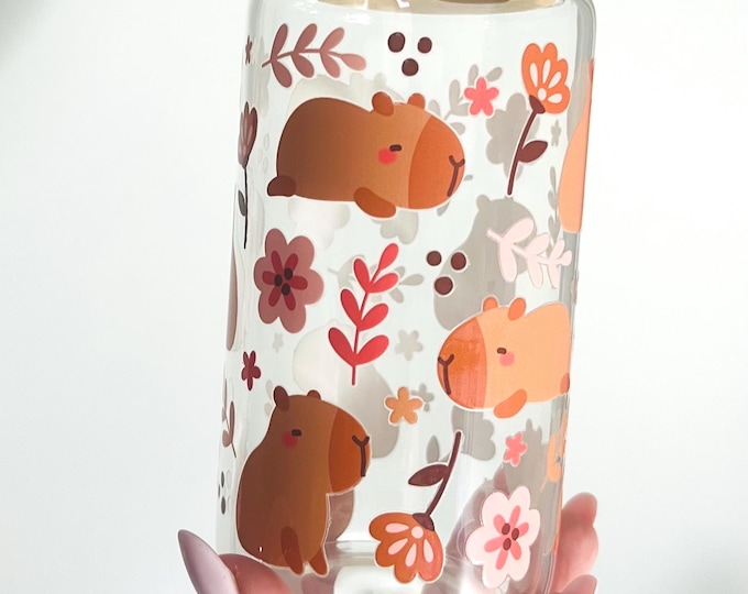 Capybara Tumbler Cup | Cute Aesthetic Water Cup with Straw | Gift for Teen Girl | Trendy Animal Lover Gift
