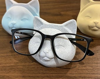 Porte lunettes tête de chat, original en impression 3D – support lunettes design et pratique