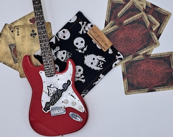 Pañuelo EDC hecho a mano - Mini pañuelo de algodón estampado con rocas y calaveras - Pañuelo de tela