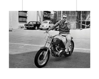 Steve McQueen One-Finger Salute Poster – Iconic Hollywood Rebel Art Poster