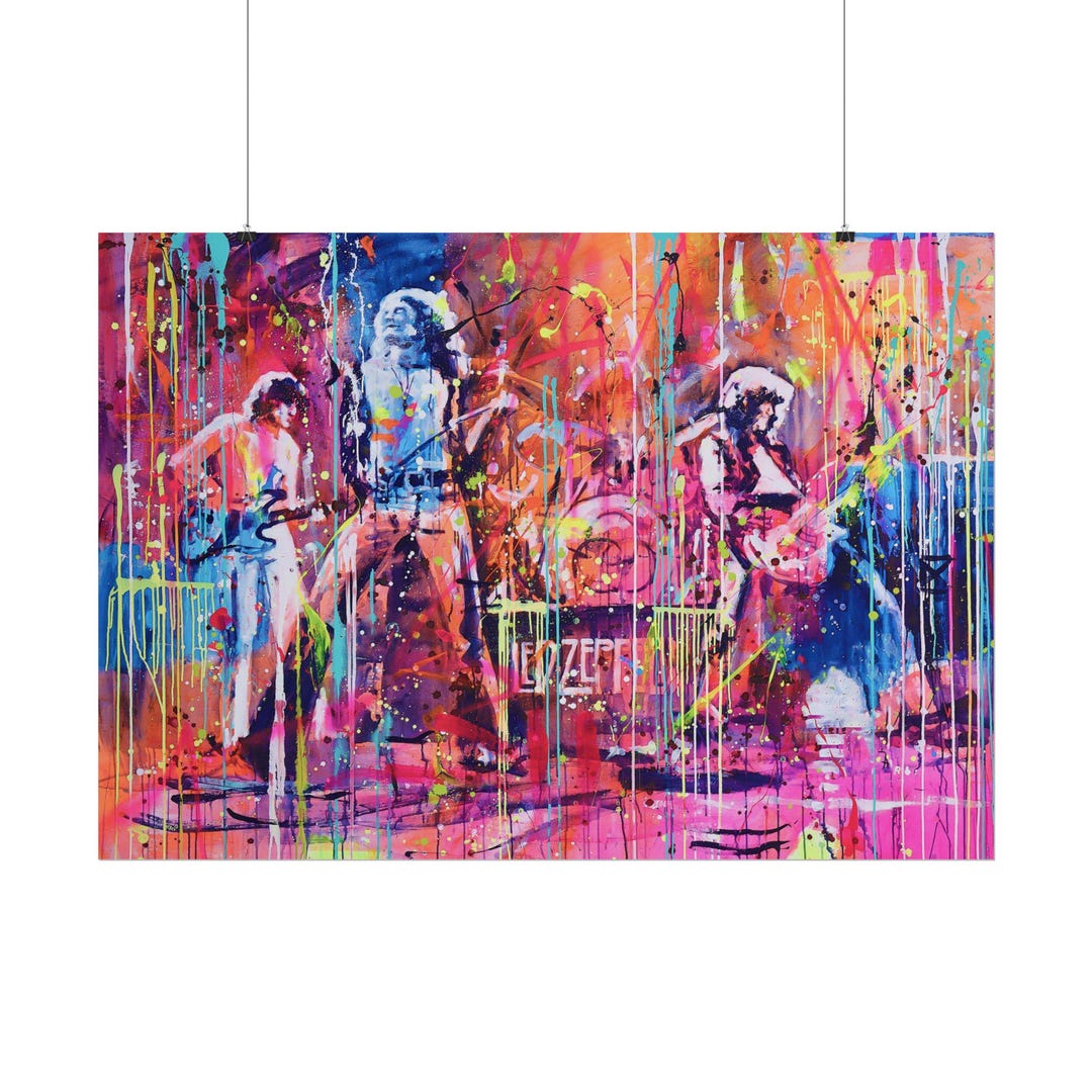 Led Zeppelin Mural Led Zeppelin Abstract Pop Art Poster Wall Art, Banksy Art, Led Zeppelin ...