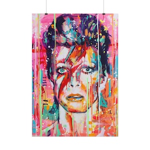 David Bowie Abstract Pop Art Giclée Poster, Graffiti Wall Art image 1