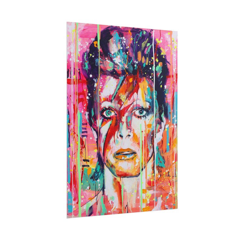 David Bowie Abstract Pop Art Giclée Poster, Graffiti Wall Art image 3
