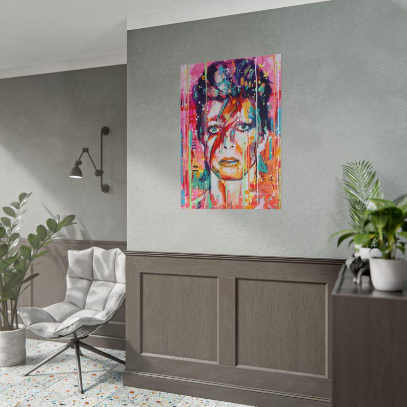 David Bowie Abstract Pop Art Giclée Poster, Graffiti Wall Art image 5