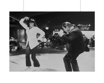 Pulp Fiction Dance Scene Poster, Vintage Cinema Art