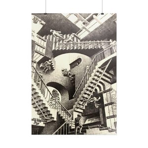 Escher Relativity Poster Print, Modern Abstract Wall Art