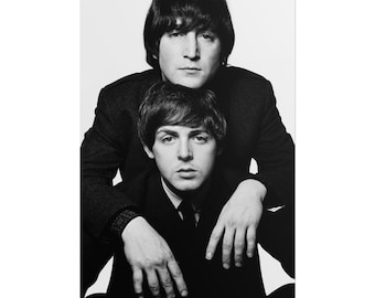 John Lennon Paul McCartney Photo Poster | Vintage Rock Music Poster