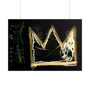 Abstract Crown Graffiti Poster, Urban Street Art Print, Black Tuxedo Wall Decor
