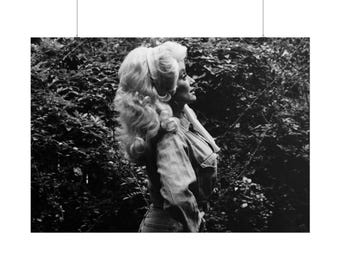 Dolly Parton Garden Poster, Black and White Retro Photography Wall Art Decor
