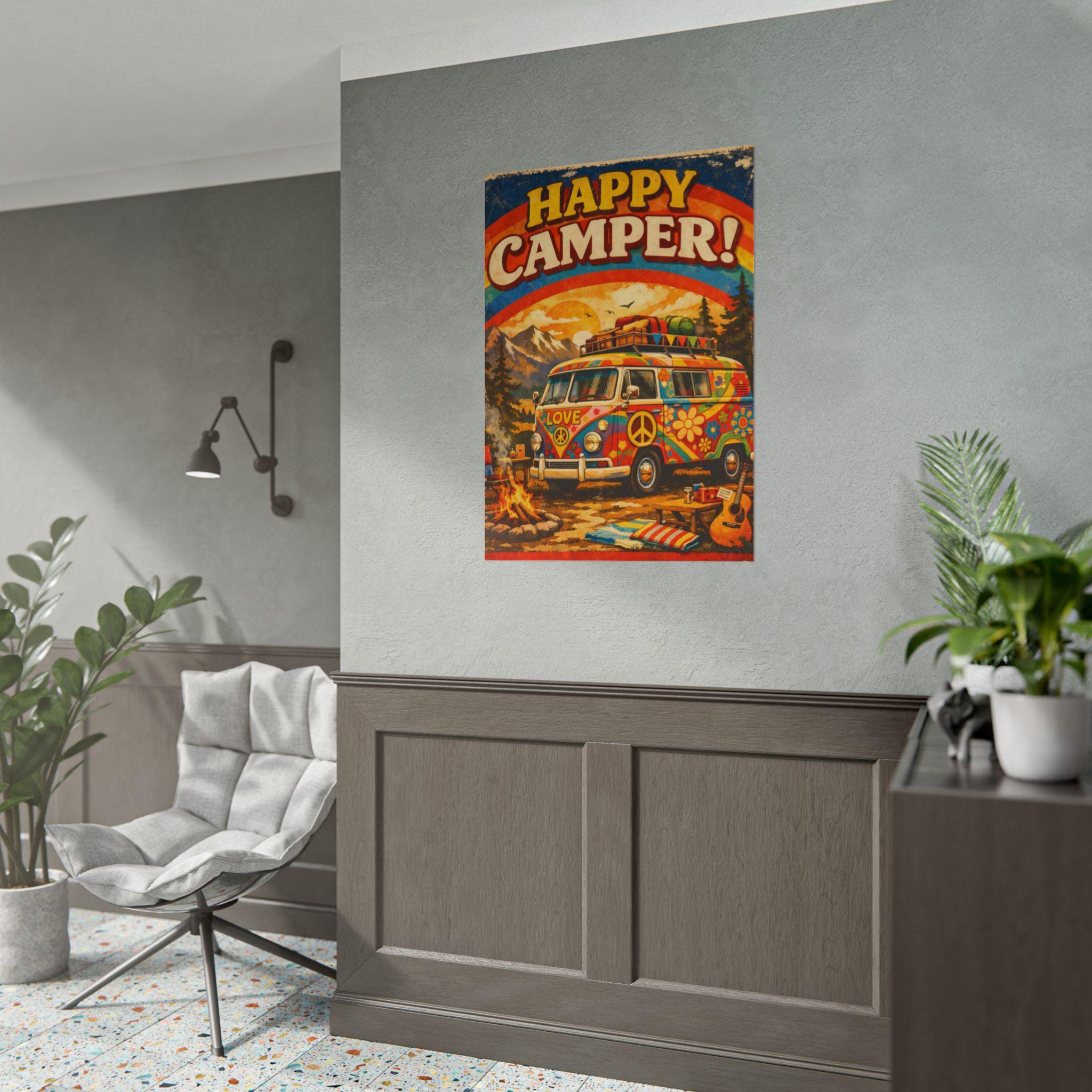 Poster Rv 6 Retro Camper Van Poster, Psychedelic Boho RV Wall Art - Etsy