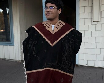 Poncho mexicain en cuir