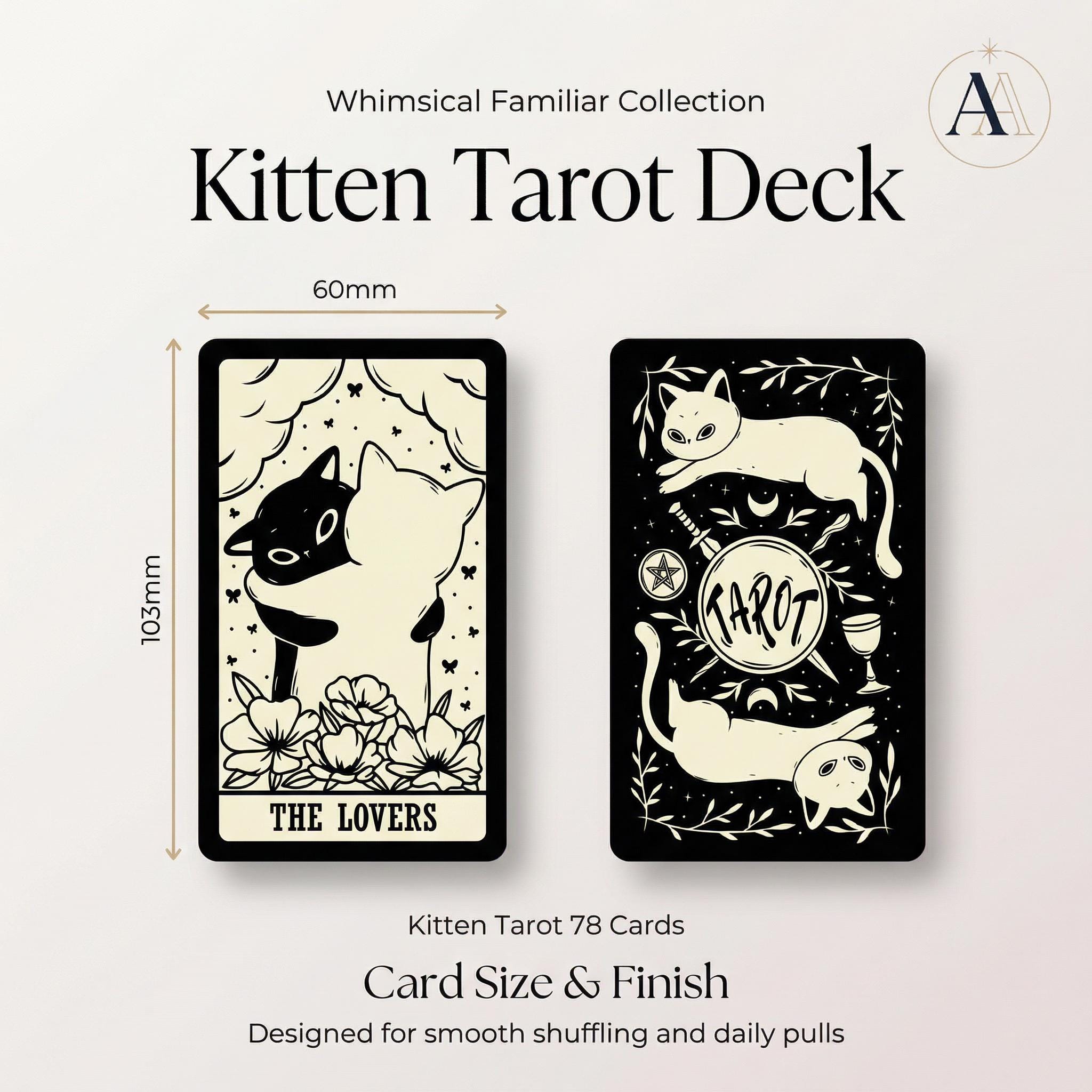 Kitten Tarot 78 Cartas Con Ilustraciones De Gatos | Tarot Para Principiantes Y Expertos