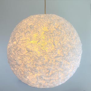 Modern &quot;Moonball&quot; Pendant Light - Textured Hanging Ceiling Light for Dining Room, Living Room, Kitchen, Bedroom | Modern Suspension Lamp