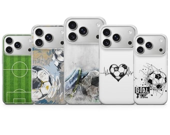 Funda para teléfono con diseño de balón de fútbol para iPhone 17 Pro Max, 16e, 15, 14, 13 y Samsung S26 Ultra, S25 FE, A57, A56 Pixel 10, 9A