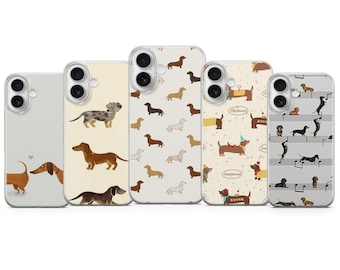 Sausage Dog Phone Case Dachshund Cover for iPhone 17 Pro Max, 16e, 15, 14, 13 & Samsung S25 Ultra, S24 FE, A56, A16, Pixel 10 XL, 9a, 8, 7