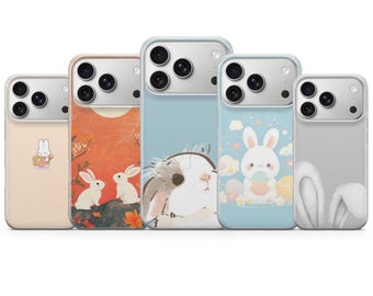 Funda para teléfono con diseño de conejito de Pascua para iPhone 17 Pro Max, 16e, 15, 14, 13 y Samsung S26 Ultra, S25 FE, A57, A56 Pixel 10, 9A