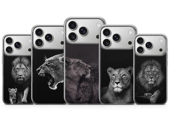 Lion Phone Case Lion Family Cover for iPhone 17 Pro Max, 16e, 15, 14, 13 & Samsung S26 Ultra, S25 FE, A57, A56 Pixel 10, 9A