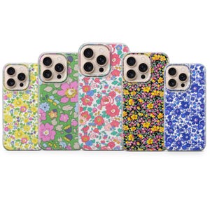 Liberty Betsy mobilskal blommigt fodral för iPhone 17 Pro Max, 16e, 15, 14, 13 och Samsung S26 Ultra, S25 FE, A56, Pixel 10 XL, Pixel 9 Pro