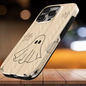 Capa de celular Autumn Ghost em tricô resistente para iPhone 17 Pro Max, 16e, 15, 14, 13 e Samsung S26 Ultra, S25 FE, A57, A56, Pixel 10