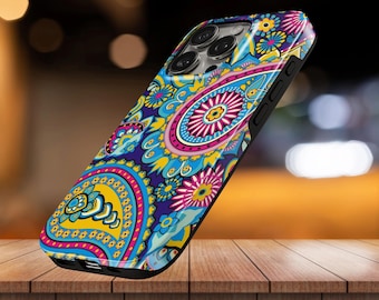 Paisley Phone Case Pattern TOUGH Cover for iPhone 17 Pro Max, 16e, 15, 14, 13 & Samsung S26 Ultra, S25 FE, A57, A56, Pixel 10, 9A