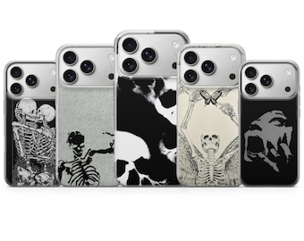 Gothic Skeleton Phone Case Dark Art Cover for iPhone 17 Pro Max, 16e, 15, 14, 13 & Samsung S26 Ultra, S25 FE, A57, A56 Pixel 10, 9A