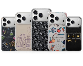 Chemistry Lab Phone Case Molecule Cover for iPhone 17 Pro Max, 16e, 15, 14, 13 & Samsung S26 Ultra, S25 FE, A57, A56 Pixel 10, 9A
