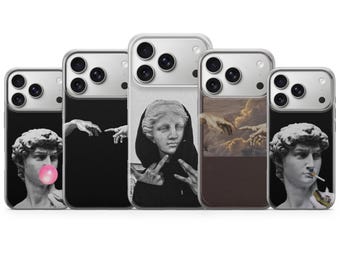 Funda de teléfono con escultura de Miguel Ángel para iPhone 17 Pro Max, 16e, 15, 14, 13 y Samsung S26 Ultra, S25 FE, A57, A56, Pixel 10, 9A