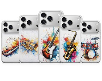 Instruments Phone Case Musical Cover for iPhone 17 Pro Max, 16e, 15, 14, 13 & Samsung S26 Ultra, S25 FE, A57, A56 Pixel 10, 9A