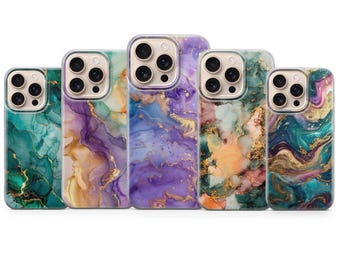 Funda de mármol con cubierta dorada para iPhone 17 Pro Max, 16e, 15, 14, 13 y Samsung S25 Ultra, S24 FE, A56, A16, Pixel 10 XL, 9a, 8,