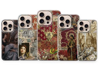 Funda de arte medieval renacentista para iPhone 17 Pro Max, 16e, 15, 14, 13 y Samsung S25 Ultra, S24 FE, A56, Pixel 10 XL, Pixel 7 Pro