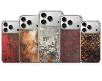 Funda para teléfono con estampado rústico de metal oxidado para iPhone 17 Pro Max, 16e, 15, 14, 13 y Samsung S26 Ultra, S25 FE, A57, A56 Pixel 10, 9A