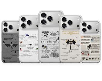 Funda de teléfono Fourth Wing con diseño de llama de hierro para iPhone 17 Pro Max, 16e, 15, 14, 13 y Samsung S25 Ultra, S24 FE, A56, Pixel 10 XL, Pixel 8 Pro