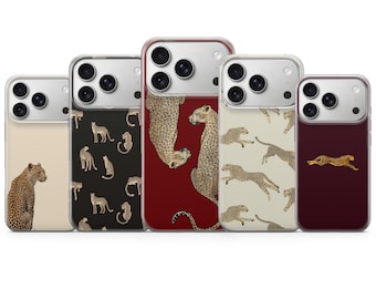 Funda para teléfono con estampado de leopardo para iPhone 17 Pro Max, 16e, 15, 14, 13 y Samsung S26 Ultra, S25 FE, A57, A56 Pixel 10, 9A