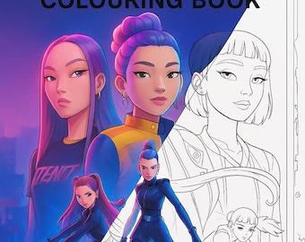 21 KPop Demon Hunters Colouring Pages | Anime Girls Coloring Book | Kawaii Warrior | Digital Download